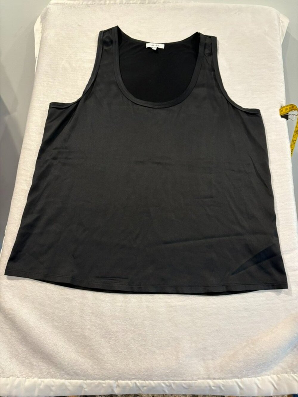 REISS London Remey Black Silk Top Blouse Womens L